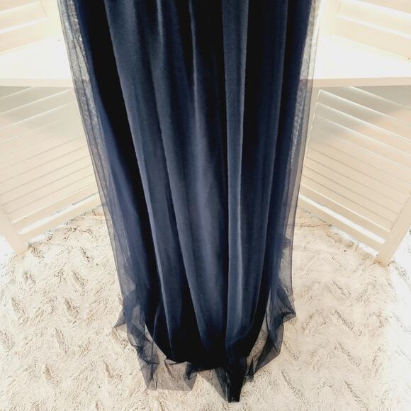 Amsale Navy Blue Halter Prom Dress - Picture 3 of 7